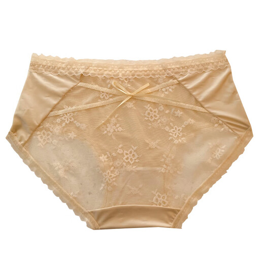 Cairklai 4-Plate Französisch Satin sexy Spitze Mesh Unterwäsche für Mädchen 2025 NEUEM SOMMER Dünn Frauen-Slips CK Serie Y3883-Black M_SOUitable für 80-100jin [Jin ist gleich 0,5 kg]