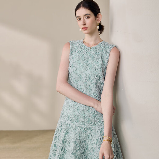 Roeyshouse Französisch schwere Industrieschale ärmellose Kleid 2025 Sommer neuer Stil Hellgrüner Fischschwanzrock 12027 Leichtes Grün M