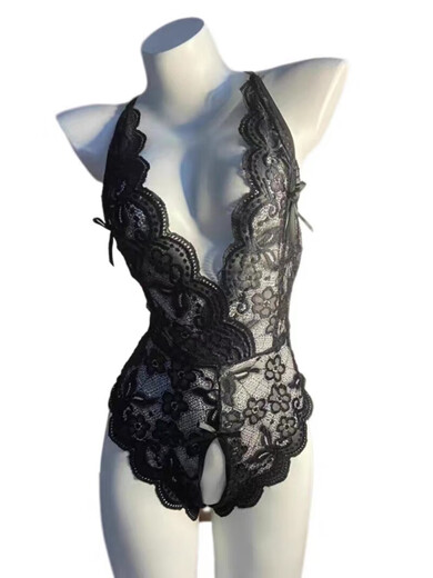 Want to try the emotional device qqny sexy large size temptation open file no need to take off emotional pajamas for fat girls sexy clothes underwear hot black XL size 125-150Jin Jin is equal to 0.5 kg