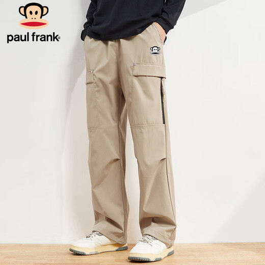 Paul Frank Pants Men's Summer Casual Pants Men's Straight Leg Two-Wear Mountaineering Overalls Men's Pants Khaki XL