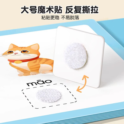 可爱家幼儿识字早教安静书宝宝启蒙粘贴书儿童魔术贴卡片玩具认字卡六一 热卖[全套8本]人物+身体+形状+