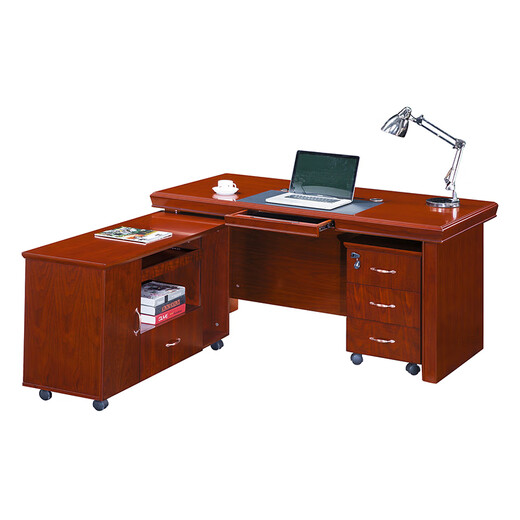 94027 Leadership desk office solid wood veneer painted desk 1.6 meters with side cabinets