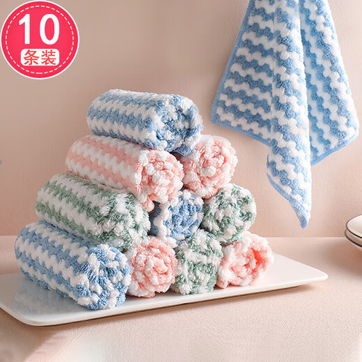 Beipin rags, water-absorbent dishwashing cloths, special kitchen towels that are stained with oil and are not prone to lint, thickened table wiping cloths, 10 packs