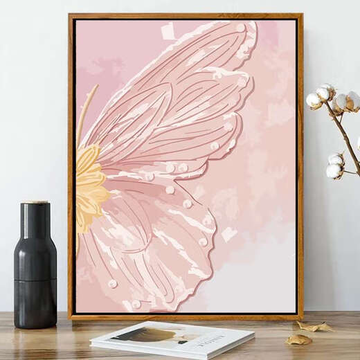 蝴蝶数字油画2024画画diy填色手绘感油彩唯美装饰画 gx3895 30*40cm加厚内框