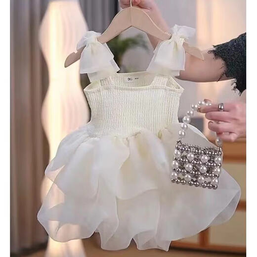 HAL.DUCK Princess Dress Girls Summer Dress Baby Skirt Suspender Puff Skirt Baby Dress Temperament Birthday Princess Dress Brand White 80 Recommended height is around 70cm