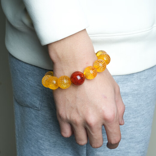 Zuihua Natural Agate, Southern Red Sparse Pearl, perle ronde, liangshan minerai cru en pleine couleur à la flamme de viande de viande de viande Bracelet Bouddhistes Accessoires de bricolage [15,7 mm] No. 15053 / Send Certificat
