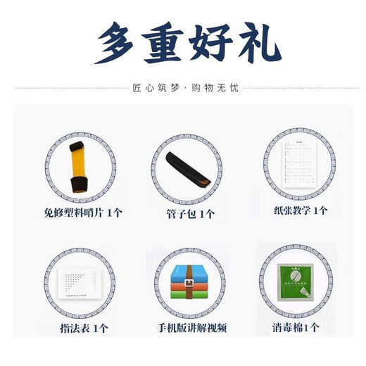 Peiyin Shengyinge pipe instrument beginner adult flute wind music national music flute professionally playing ebony tear gas pipe D-tube brass hoop pipe + 6 gifts