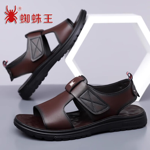 Spider King Offizielle Website Offizielle Website Offizielle Website Sandals Herren Sommer Neues trendy Leder atmungsaktives lässige Strandschuhe weiche Sohle Non-Slip Spider King Zzw6189 Brown [echtes Leder-Cowide] 41 [Standard Lederschuhgröße]