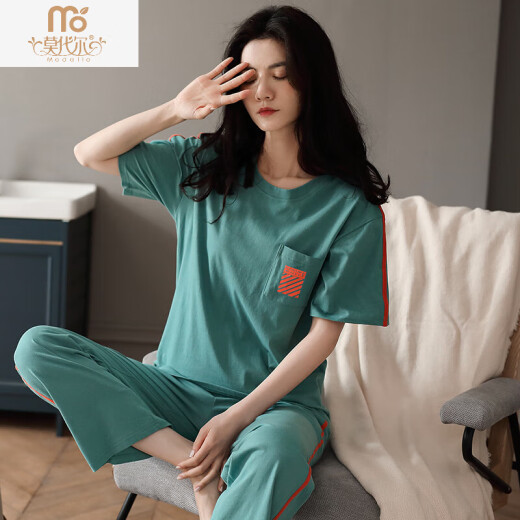 Modal Pyjamas für Frauen im Sommer Pure Cotton Kurzärmel Dünne 2025 Neue Sommer -Cason -Baumwolle können außerhalb der Hosen zu Hause getragen werden.