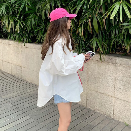 Yu Shang Zhenpin Early Spring Loose White Shirt Thin Jacket Women's Summer 2025 New Design Niche Sun Protection Shirt Top White L Large version recommended to take one size smaller