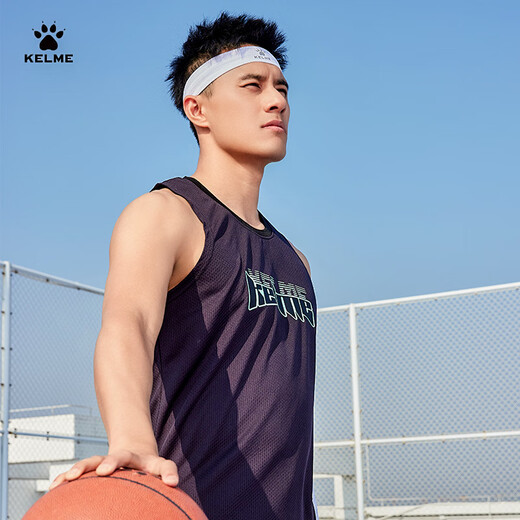 KELME无袖背心男篮球服春夏季透气t恤坎肩跑步健身运动背心 白色 S