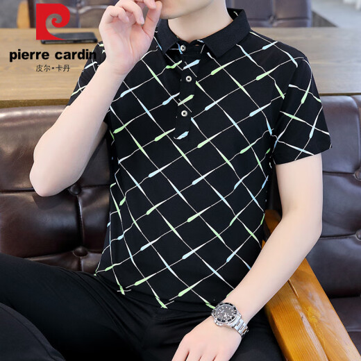 皮尔卡丹2025夏季短袖T恤男潮牌ins修身翻领半袖男士体恤上衣服Polo保罗衫 F9226卡其 M