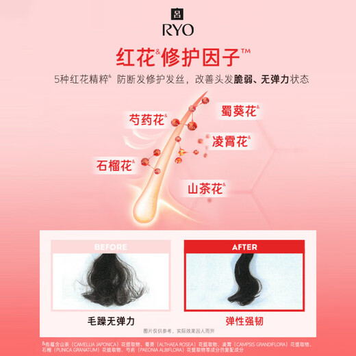 吕（Ryo）红吕修护损伤洗发水改善毛躁柔顺亮泽洗头膏400ml*2