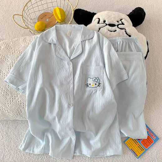 Catman (MiiOW) summer cloud cotton 2025 new three-piece pajamas women's suit sweet and cute outside short-sleeved home clothes 9901# pink mike M [suggested 80-100] Jin [Jin equals 0.5 kg] 155-160CM