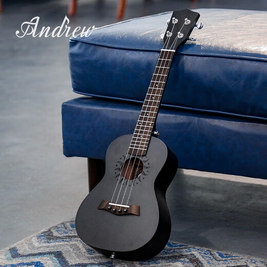 
Andrew (ANDREW) 23-inch mahogany 30-inch beginner ukulele black guitar 23-inch simple cool black ++ electronic tuner