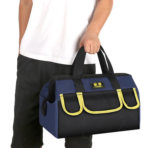 Ye Yu Tool Bag Electrician Canvas Thickened Large Portable Repair Oxford Cloth Strong and Durable Multifunctional Woodworking Tool Bag No Shoulder Strap 17 Inch Crystal Green Easy