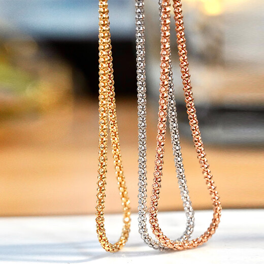 Yadige Italian bold 18K gold lantern chain pull-out adjustable necklace versatile plain gold naked chain for men and women 2mm gold non-adjustable 40cm