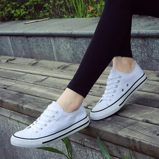 
European Pastoral Couple Canvas Shoes Men's 2025 Summer New Low Top Casual Sports Shoes Men's Trendy and Versatile (PJ) 6621 White 44