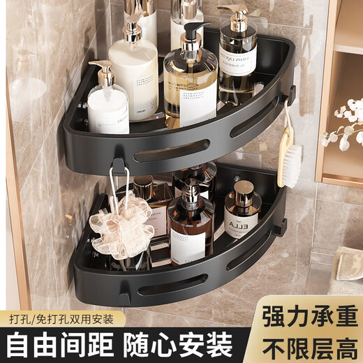 Hot-selling bathroom rack without punching, toilet triangle corner rack, bathroom, bathroom, kitchen, 3 layers + nail-free adhesive stickers