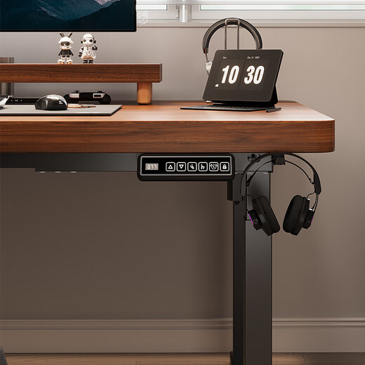 Weimei Solid Wood Electric Lift Table Dual Motor Computer Table Four Column Home Desk Desktop Work Table Desk Table 4 Column Dual Motor - Oriental White 4.2cm + White Legs 100*60