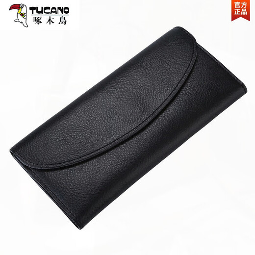 啄木鸟（TUCANO）真牛皮简约女士钱包 时尚功能钱夹长款手拿包卡包手工 黄色