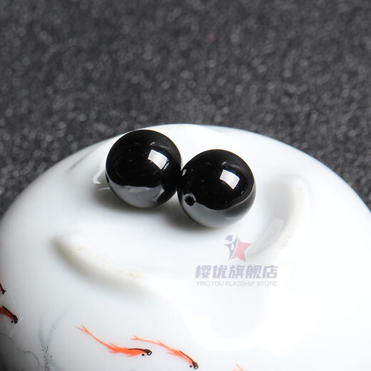 Yingyou 7A natural black tourmaline loose beads DIY handmade crystal jewelry accessories bracelet Buddha beads single 7A 16mm/single