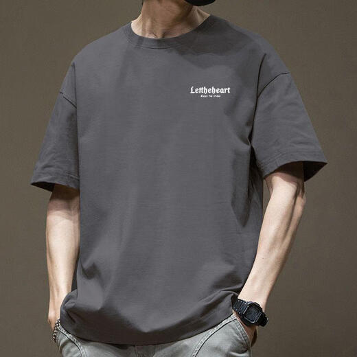 真维斯（Jeanswest）纯棉重磅重磅港风纯色纯棉宽松美式潮流时尚新款T恤短袖男士半袖 白色1342 L