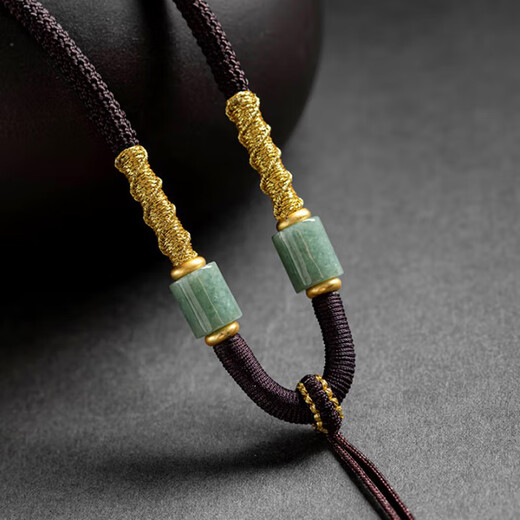 Qi Xiaomi pendant lanyard safety buckle jade Buddha high-end pendant rope jade pendant jade pendant jade men's necklace pendant rope neck jade lanyard black