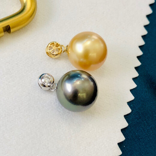 OEMGDIY pearl accessories 18k gold pearl pendant empty support single round stone Au750 gold k gold suitable for 6-12mm pearls 18k yellow moissanite pendant (piece) does not include pearls