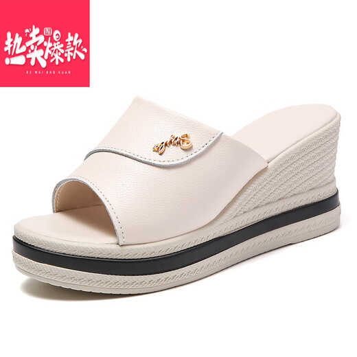 Yierkang Prince Marke Echte Ledersandalen für Frauen Sommer 2025 Neue dick lösliche Sandalen Vielseitige Freizeitschuhe tragen hohe Pantoffeln für Frauen, die nach langem Gehen nicht müde waren.
