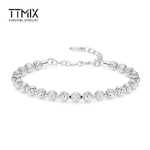 TTMIX oval platinum bracelet chain pt950 platinum transfer beads round bead bracelet for girlfriend 12.9-13.1g thick 5.0mm