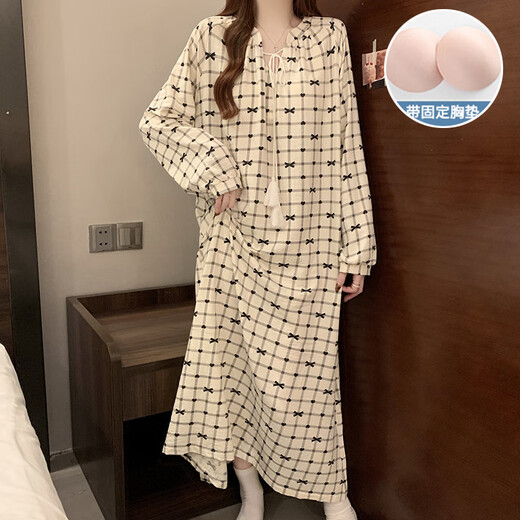 COLORFUL GEMS云朵棉睡衣女带胸垫春秋款宽松大码家居服 JDX-6621 180 XL