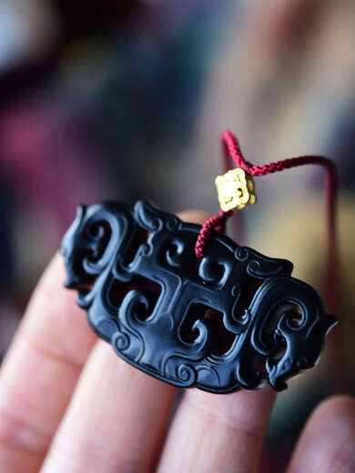 QIWN new diamond ring and field pendant necklace exquisite ink material 18k gold accessories embellishment