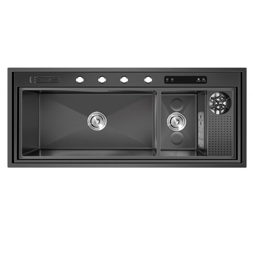 Wenshiou Inteligente ultrasónico Fregadero multifunción limpieza automática lavavajillas frutas y purificación de vegetales y limpieza cuenca vegetal ultrasónica + purificación + tazón de lavadora doble tanque 12048 [