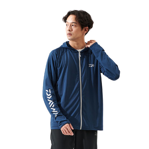 DAIWA Spring/Summer 25 DE-6025 High collar pullover/hooded zipper long-sleeved shirt cool fishing suit DE-6125 zipper hooded style black L