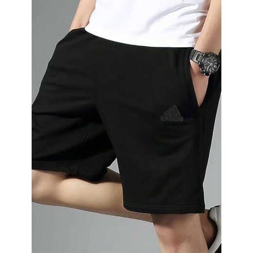 阿迪达斯 （adidas）针织棉短裤男裤夏季毛圈运动裤宽松透气休闲五分裤IP3932 IC9756  S _推荐120-135斤