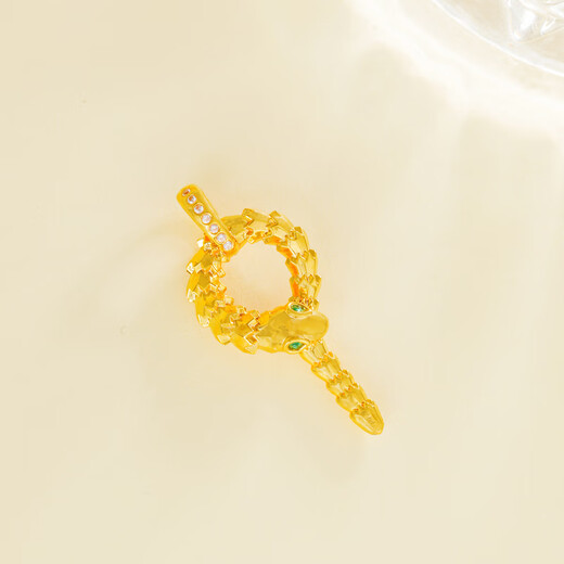 Zokai yellow 18K gold pendant zodiac snake necklace zodiac year birthday gift D11995