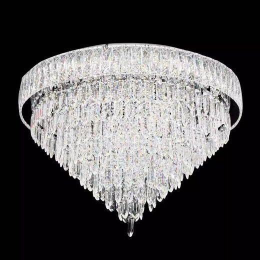 2024 nuevo estilo LED iluminación de cristal restaurante lámpara de araña lámpara de dormitorio decoración del hogar lámpara de techo al por mayor 9902 diámetro 80 CM control remoto de atenuación continua