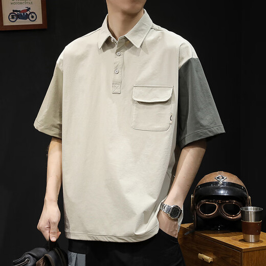 
VANCL short-sleeved shirt for men 2025 new elastic quick-drying mountain outdoor casual summer Japanese polo shirt men's T-shirt Z838 apricot color thin M suitable for 115-130Jin [Jin equals 0.5 kg]