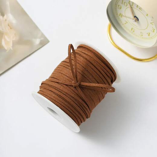 Beautifully made braided rope, deerskin velvet rope lanyard, cowhide rope, decorative deerskin rope, suede rope, drawstring velvet belt, diy braided rope, deerskin rope about 45m, brown