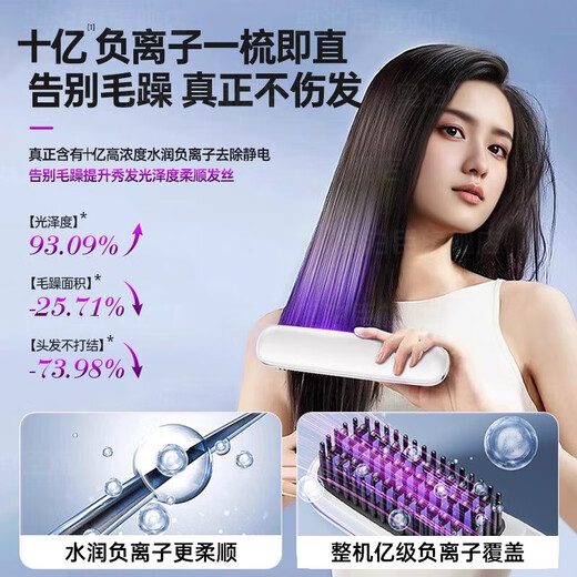 Chizu German Craftsmanship Wireless Straightening Comb Negative Ion Hair Care Does Not Damage Hair Wireless Portable Straightening Comb Dual-Purpose Plywood for Men and Women with High Skull Shape