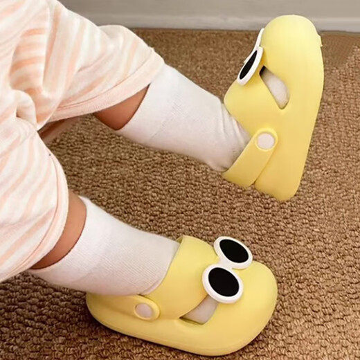 Tiaodegao children's slippers summer 2026 new anti-slip children 1-3 years old baby infants boys and girls slippers sunglasses children's slippers yellow 25/26 inner length 15cm
