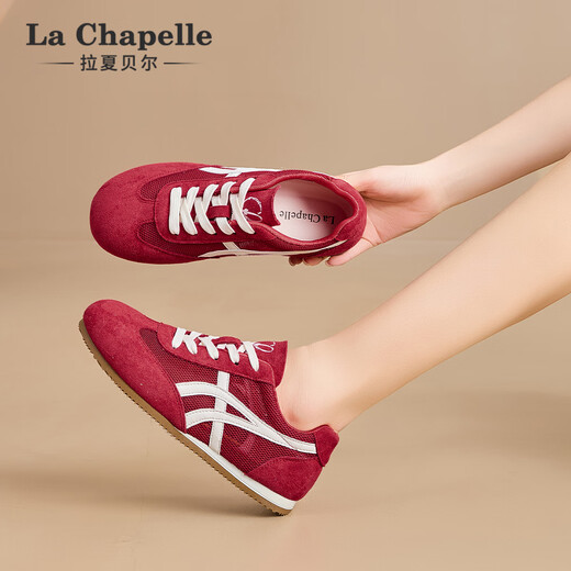 La Chapelle Frauenschuhe weicher Sohle komfortable deutsche Trainingschuhe für Frauen 2025 NEUER SOMMER Dünn Mesh Atmungsfreie vielseitige lässige Flachschuhe rot xxe6625-2 39