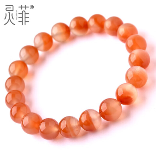 恒久叶无烤色南红玛瑙手串一物一图聚宝盆冰飘南红珠子散珠串珠手链男女 G3881款9.5mm