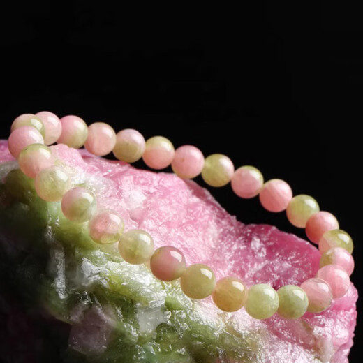 Eternal symbol brand collectible crystal bracelet for women, Brazilian old mine two-color multi-color watermelon tourmaline bracelet as a gift, high-quality watermelon tourmaline 7mm