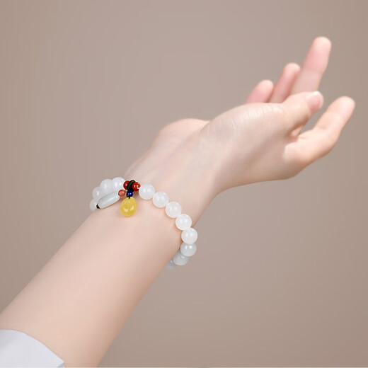 Phoenix Jewelry Natural Hetian Jade Bracelet Women's Jade Beads Jade Bracelet Bracelet Valentine's Day New Year's Gift for Girls