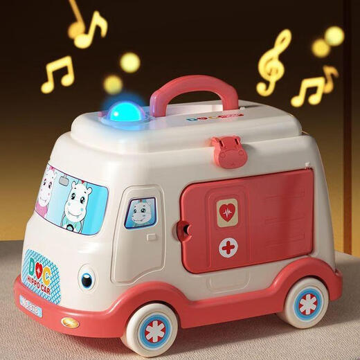 Yunya Kindertagsgeschenkhaus Simulation Little Doctor Toy Set Ambulance Stethoscope Toys Boy and Girl Luxus rosa Krankenwagen [74-teiliges Set + Doll]