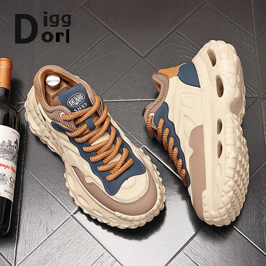 Diggorl Brand Men's Shoes, plantas de neumáticos, zapatos de papá, zapatos casuales de altura de primavera de 2025 para hombres de 2025, zapatos deportivos versátiles de altura de suela gruesa, zapatos deportivos versátiles, Milán 12807 [edición estándar] 40 (tamaño de zapato de cuero estándar)