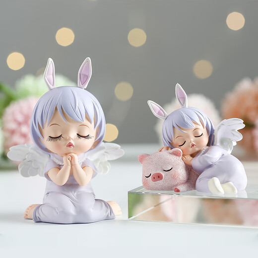 Kleine Ornamente süße Heimschlafzimmer Desktop -Dekoration Kinderzimmer Mädchen Girl Girl Girl Purple Anne Kombination
