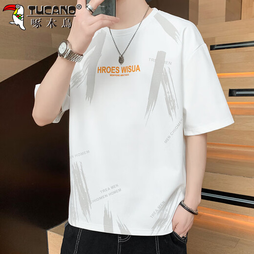 啄木鸟（TUCANO）t恤男短袖夏季薄款宽松打底衫潮半袖休闲凉感上衣服男装 白色  XL